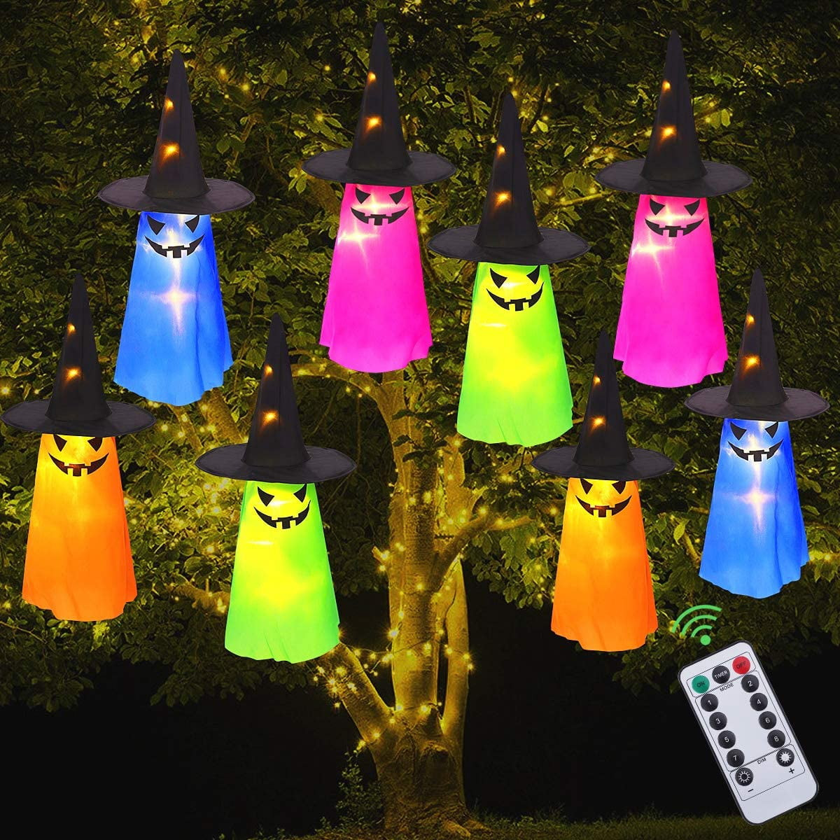 Outdoor Hanging Halloween Decorations Luxury Halloween Decorations Outdoor 8pcs Hanging Lighted Glowing Ghost Hat