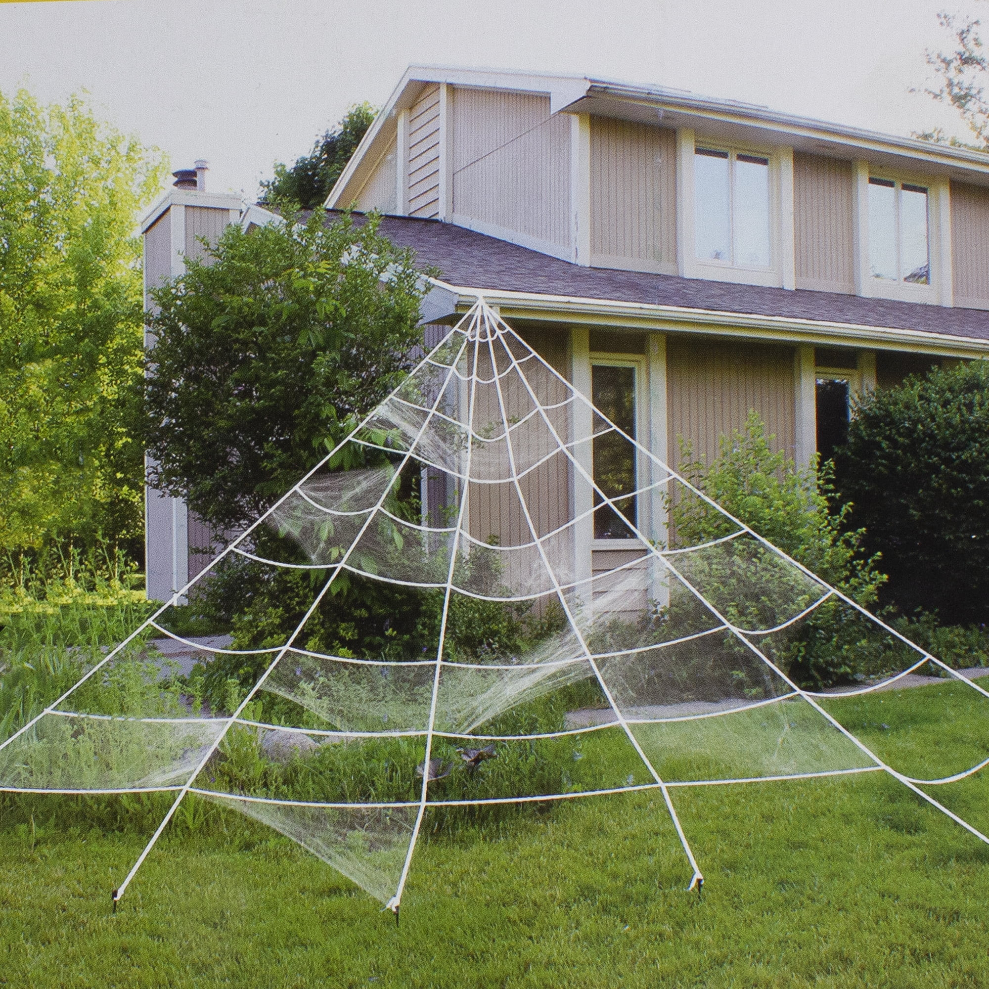 Outdoor Spider Web Decoration Beautiful 9 8 Giant White Outdoor Spider Web Halloween Decoration Walmart