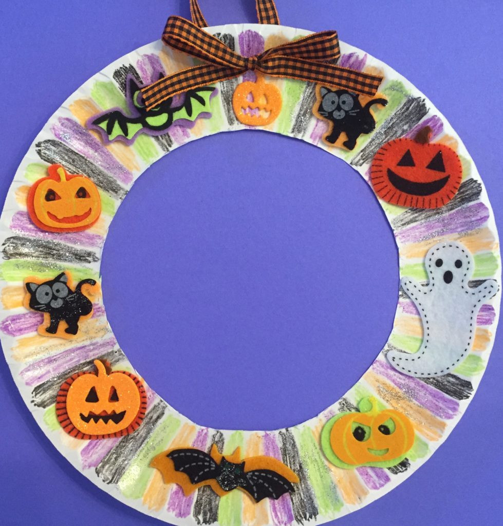 Paper Plate Halloween Crafts Fresh Easy Halloween Paper Plate Wreath Craft Glitter A Dime