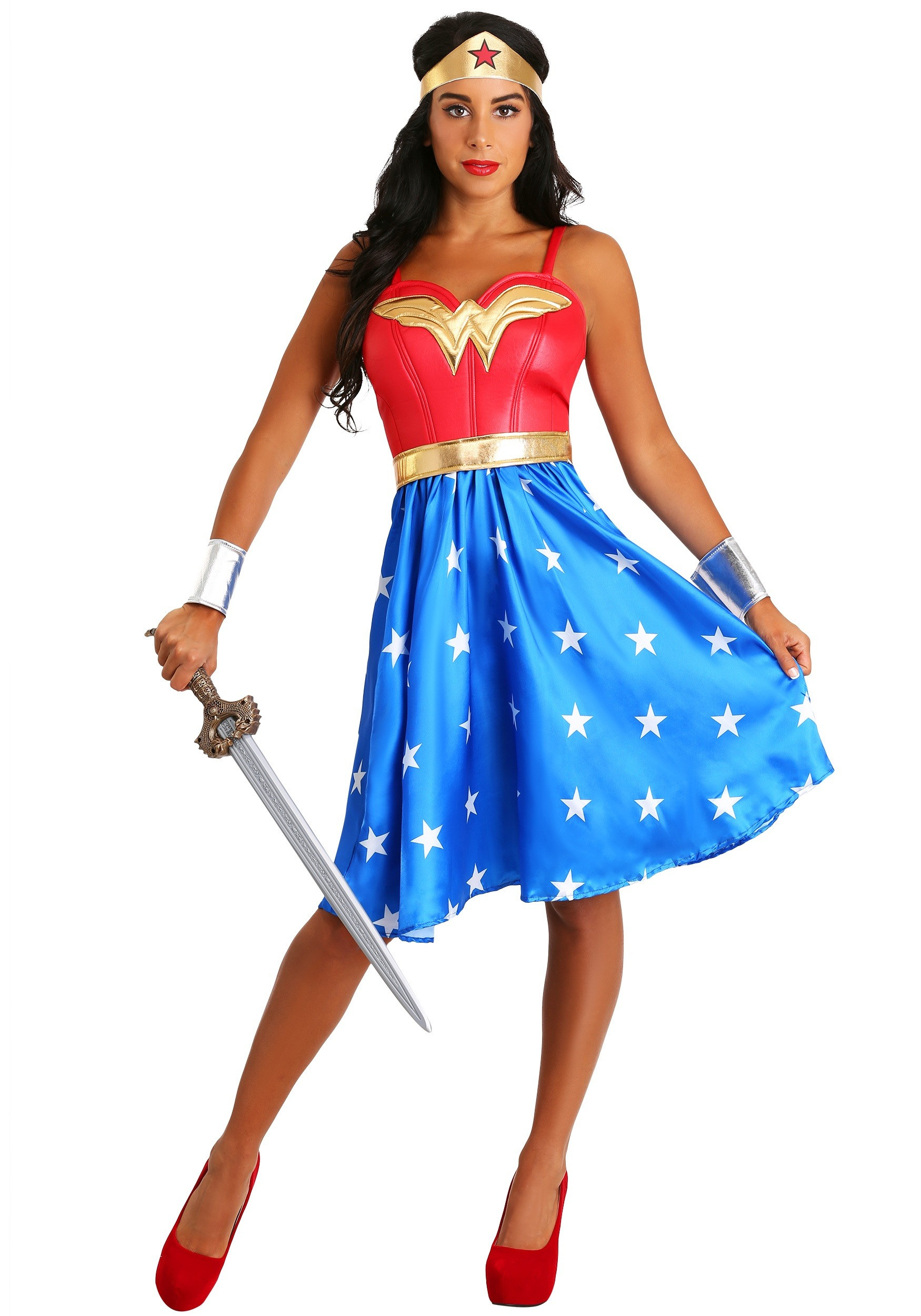 Plus Size Costumes for Women Lovely Deluxe Long Dress Wonder Woman Costume for Plus Size