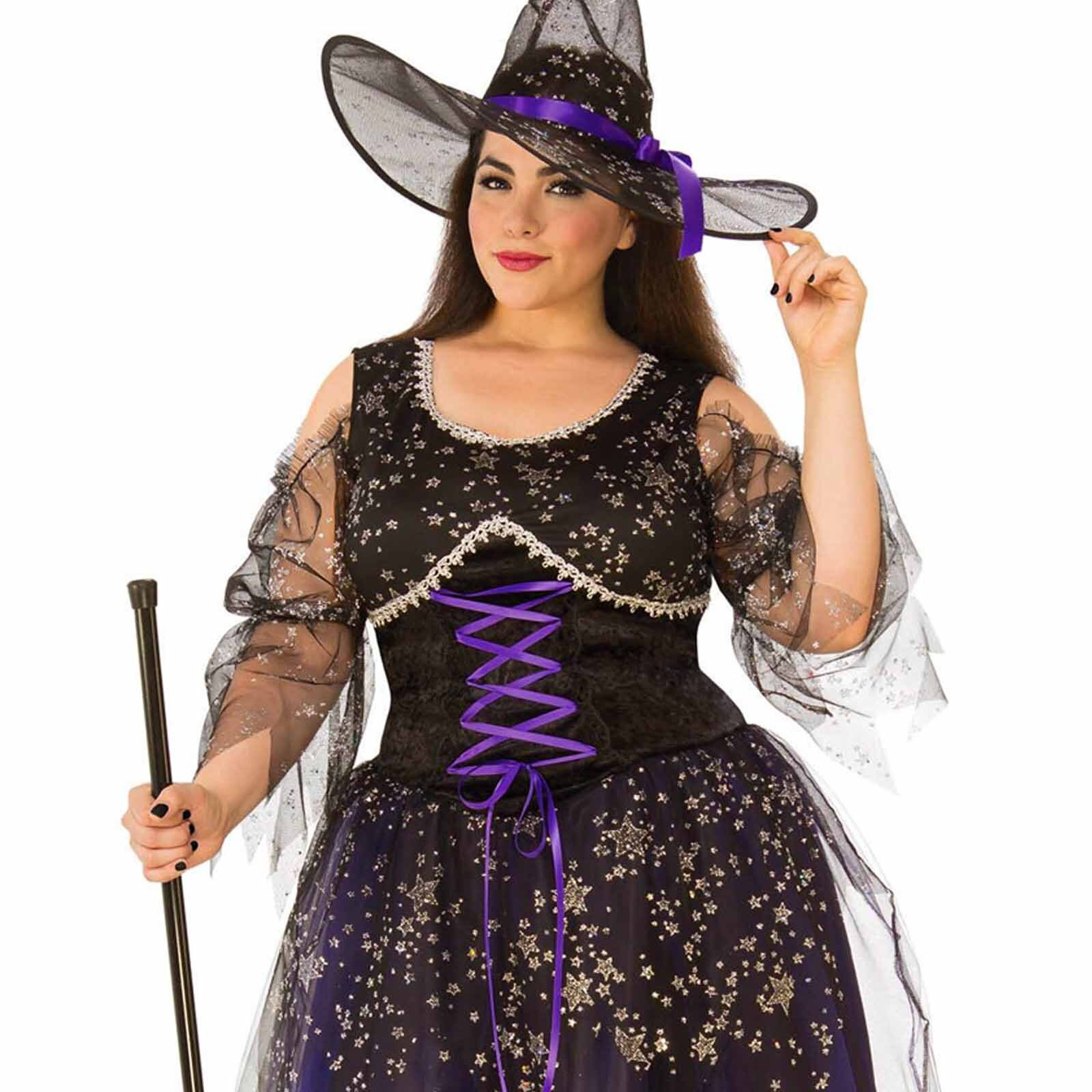 Plus Size Halloween Fresh Midnight Witch Costume Adult Plus Size