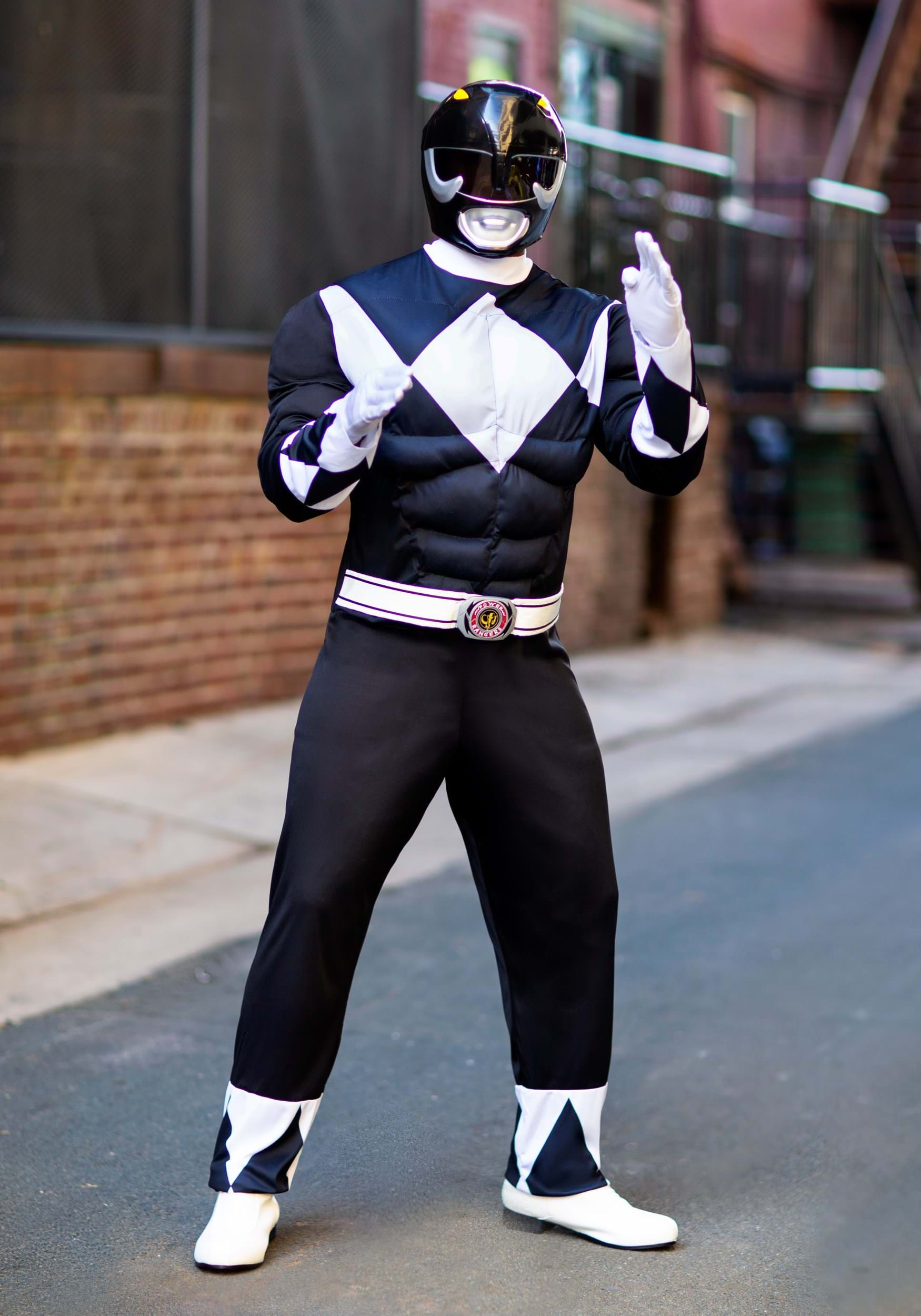 Power Ranger Halloween Costume New Men S Power Rangers Black Ranger Muscle Costume