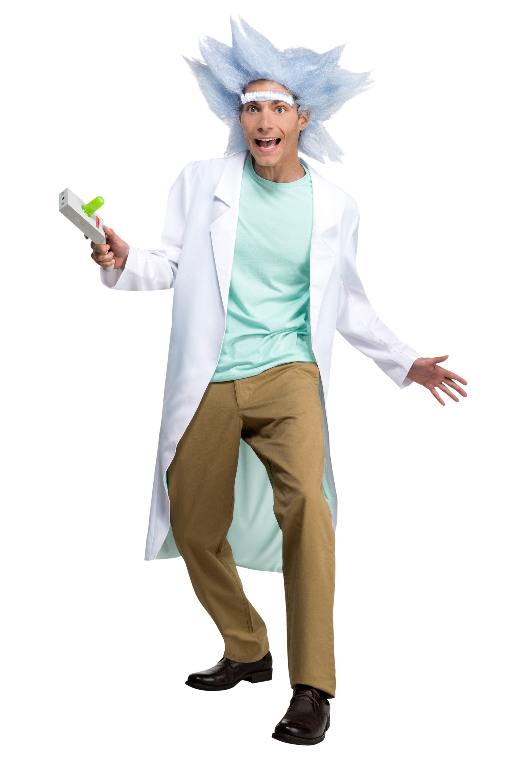 Rick and Morty Costumes Luxury Deluxe Rick and Morty Adult Rick Costume with Wig &amp; Unibrow