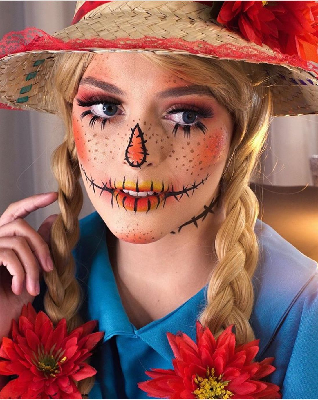 Scarecrow Woman Makeup Awesome 40 Scarecrow Makeup Ideas for Halloween the Glossychic