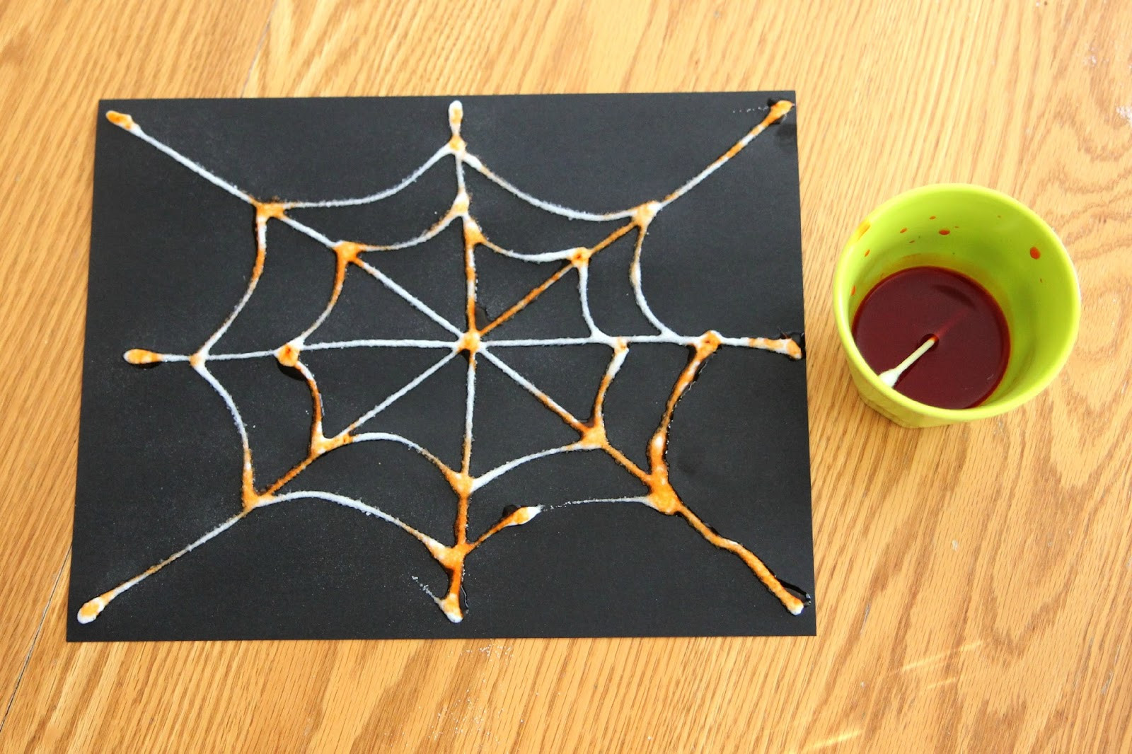 Spider Web Craft Beautiful toddler Approved Salt Painted Spider Web