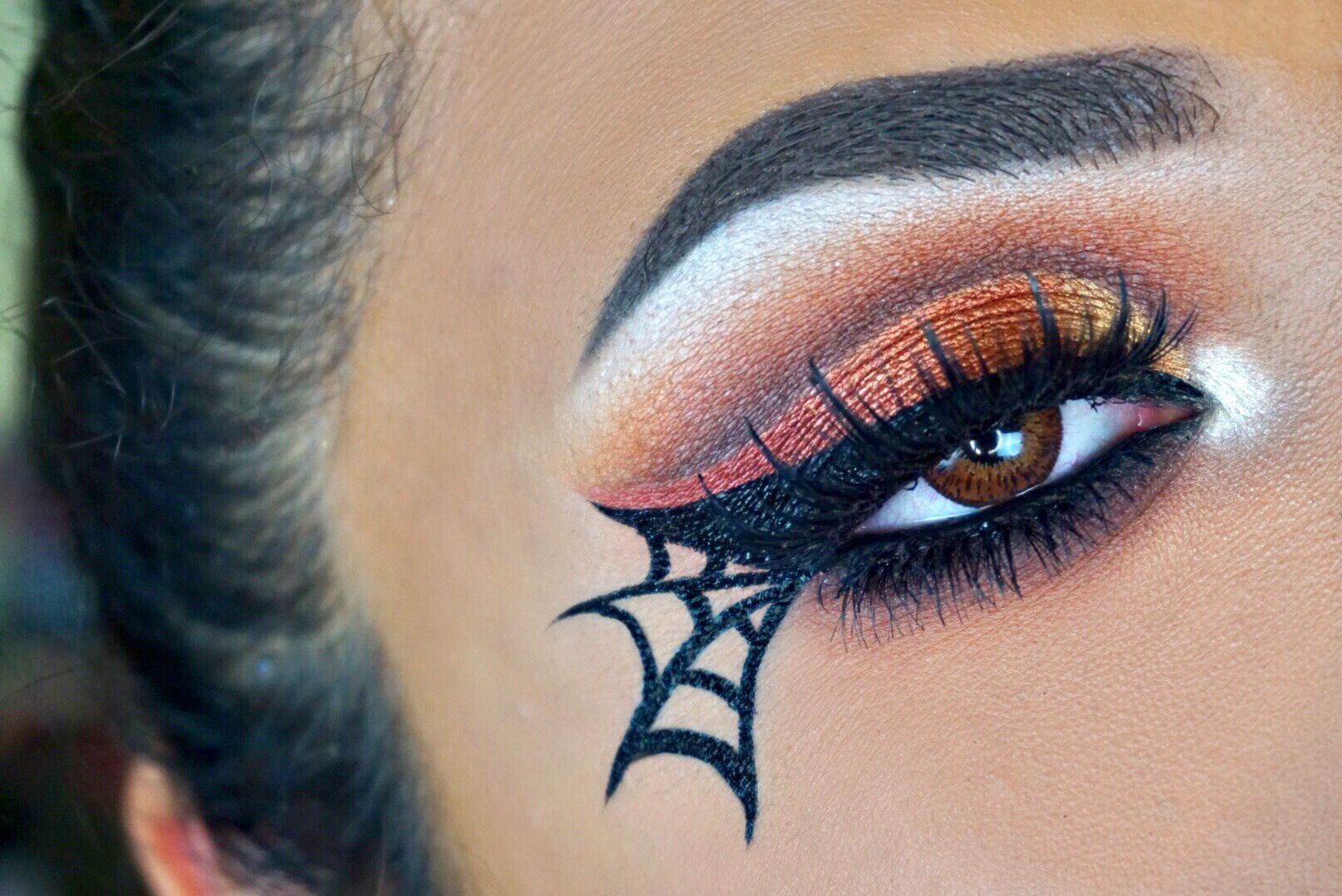 Spider Web Eye Makeup Beautiful Spider Web Eye Makeup Halloween Makeup Eyemakeup