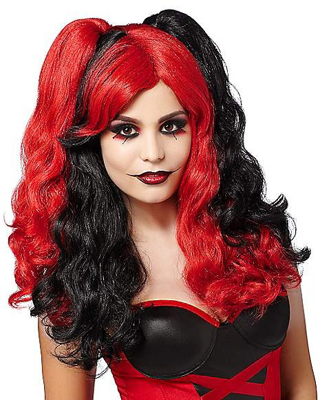 Spirit Halloween Wigs Lovely Red and Black Jester Wig Spirithalloween