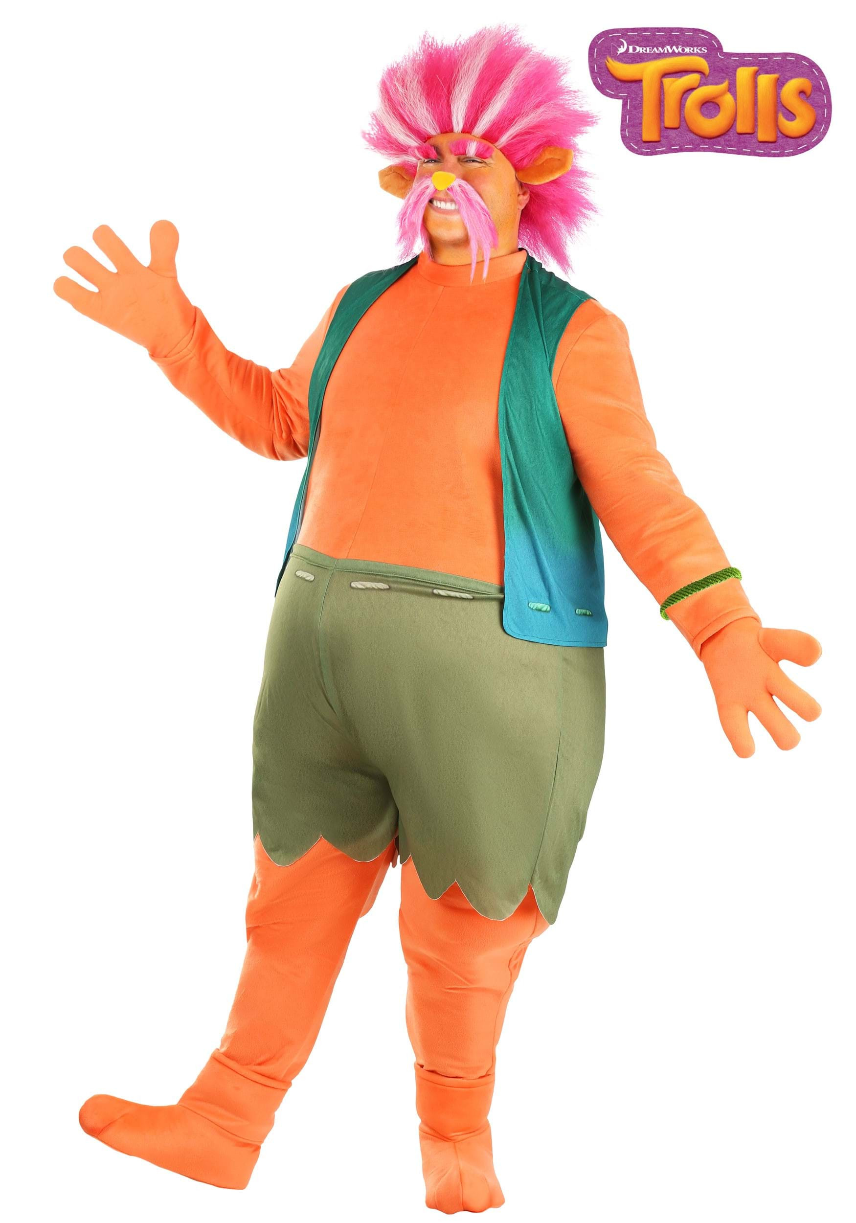 Trolls Outfit for Adults Inspirational Trolls Plus Size King Peppy Costume for Adults