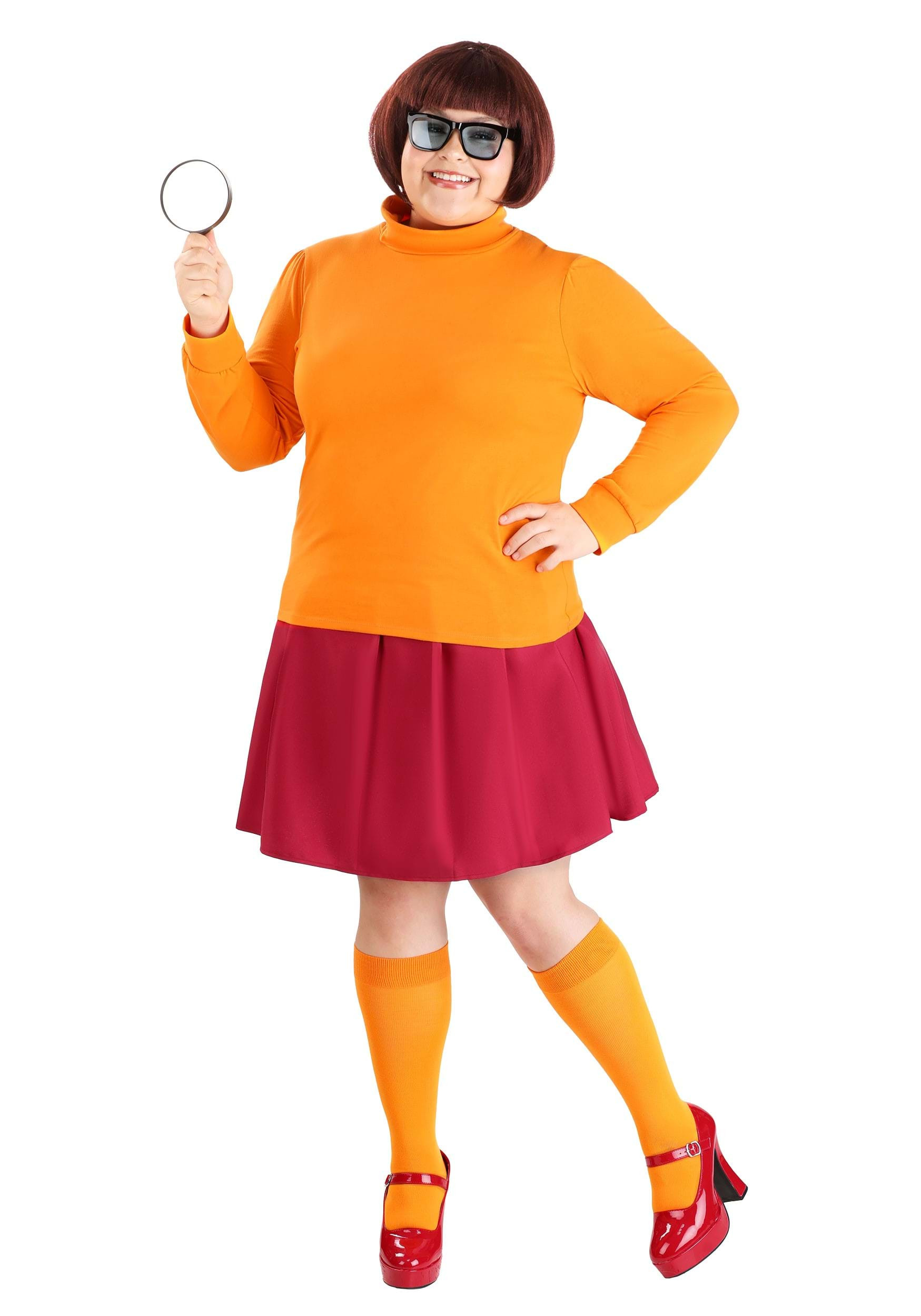 Velma Halloween Costume Beautiful Plus Size Classic Scooby Doo Velma Costume for Adults