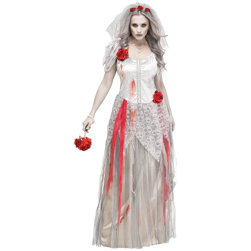 Zombie Bride Costume Unique Zombie Bride Adult Costume Small Medium Walmart