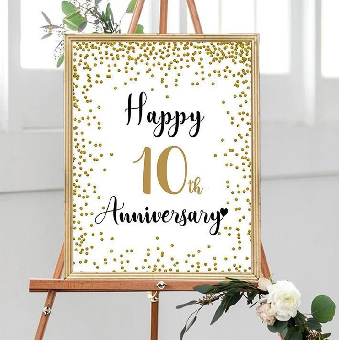 10th Wedding Anniversary Ideas Luxury Happy 10th Anniversary Cheers to 10 Years 10th Wedding Anniversary