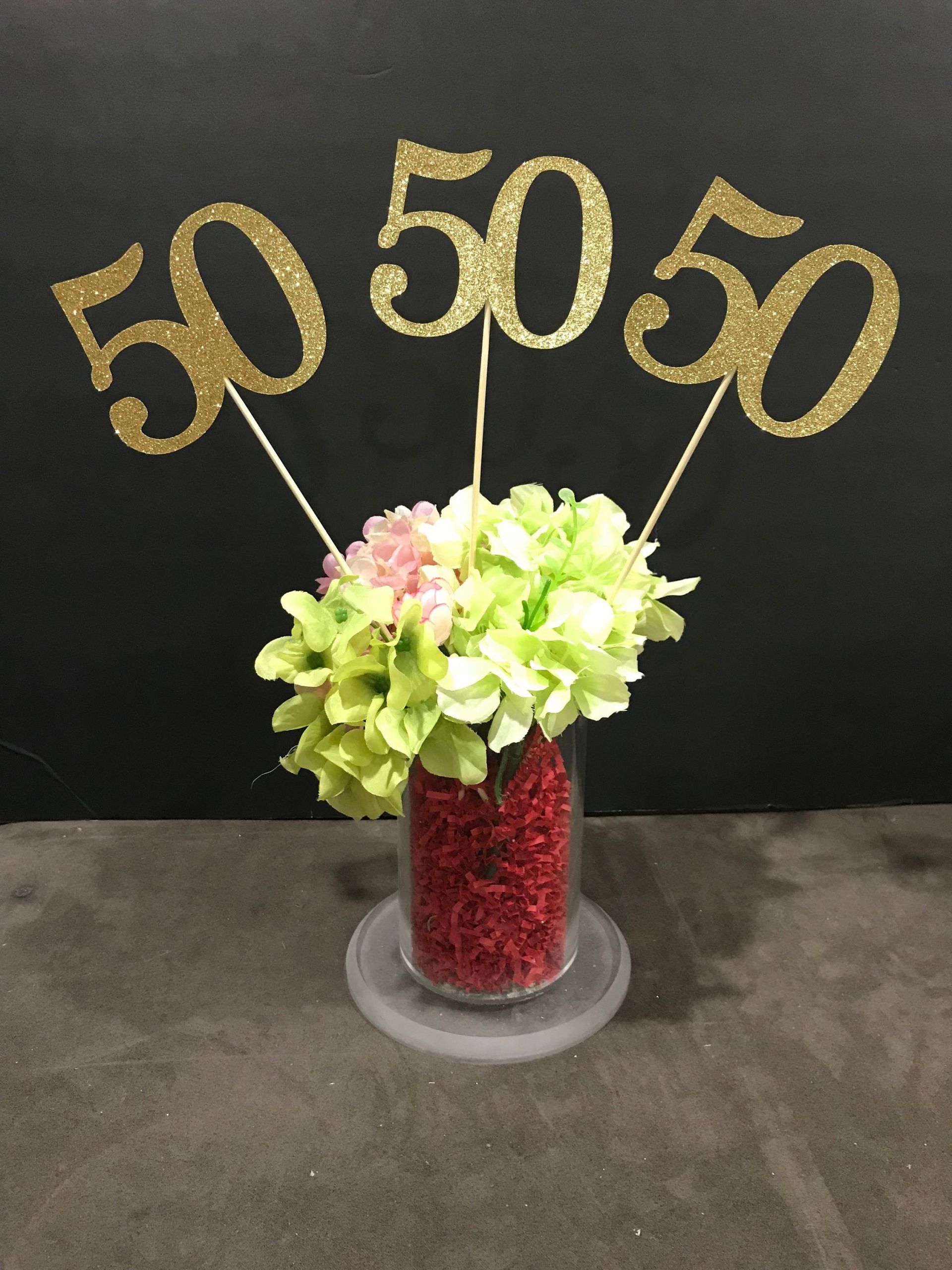 50th Birthday Party Supplies Best Of Set Of 3 Sticks 50th Birthday Centerpiece Sticks Glitter 50th