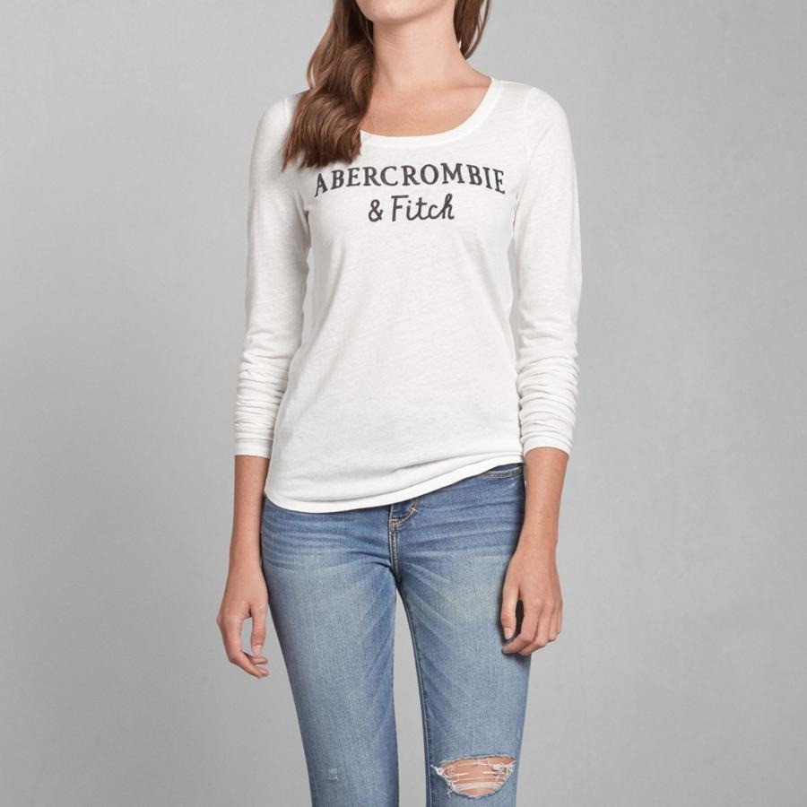 Abercrombie Long Sleeve T Shirt Awesome Abercrombie &amp; Fitch Women A&amp;f Logo Embroidered Long Sleeve Tee T Shirt