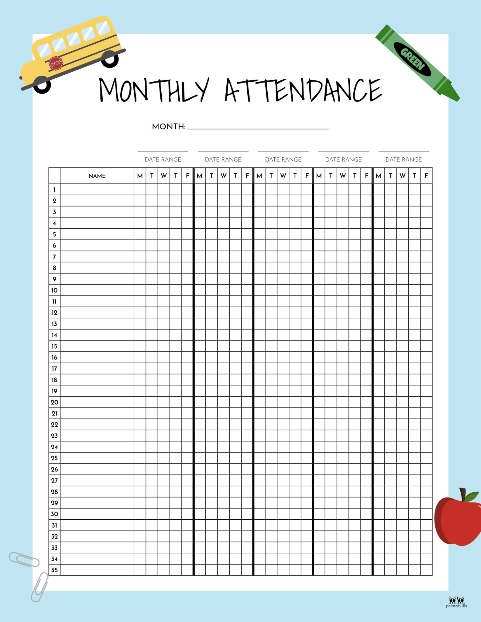 Attendance Sheet Printable Best Of attendance Sheets 52 Free Printables