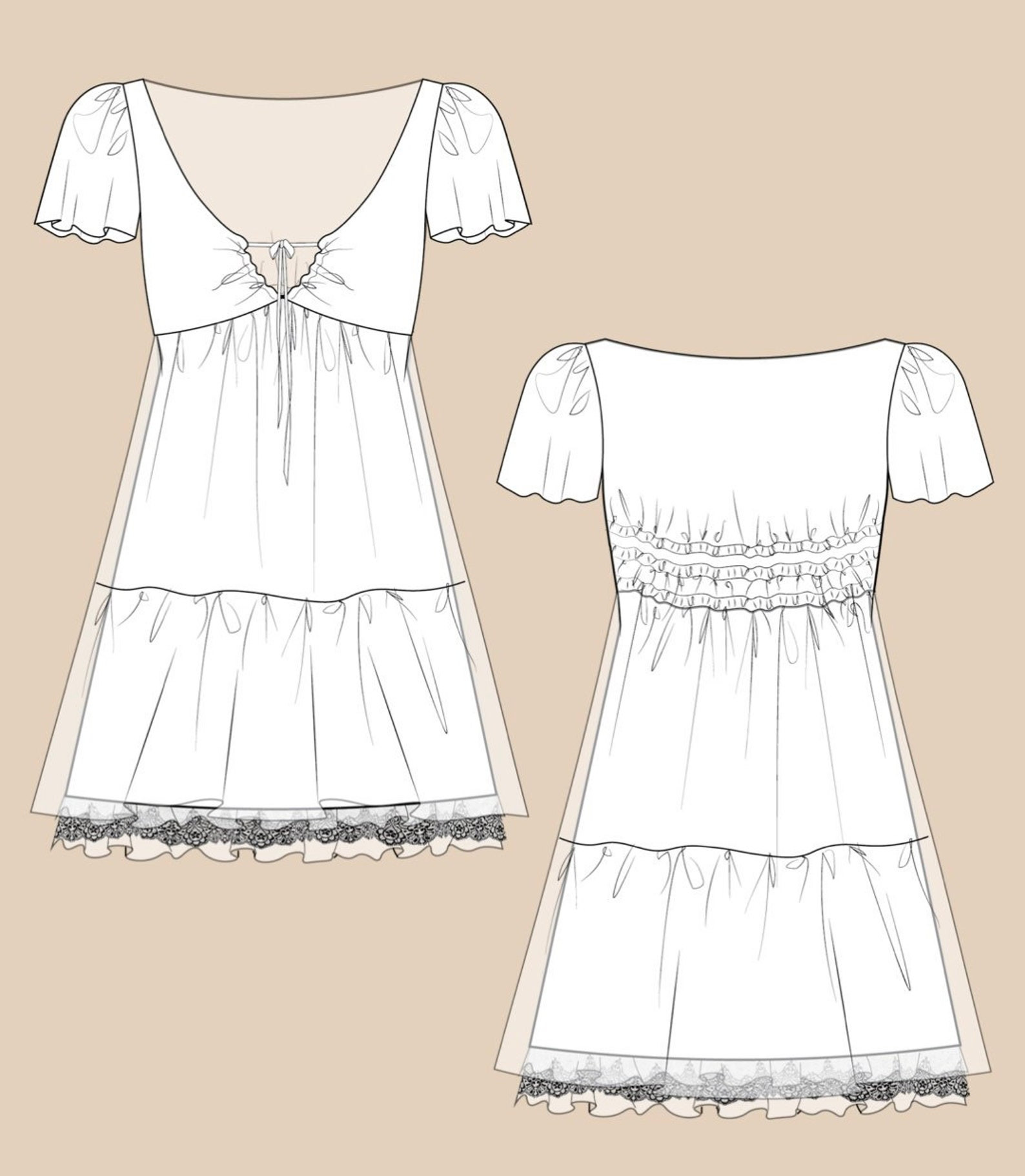 Babydoll Dress Sewing Pattern Luxury Babydoll Dress Sewing Pattern Pdf Xs Xl Etsy Australia