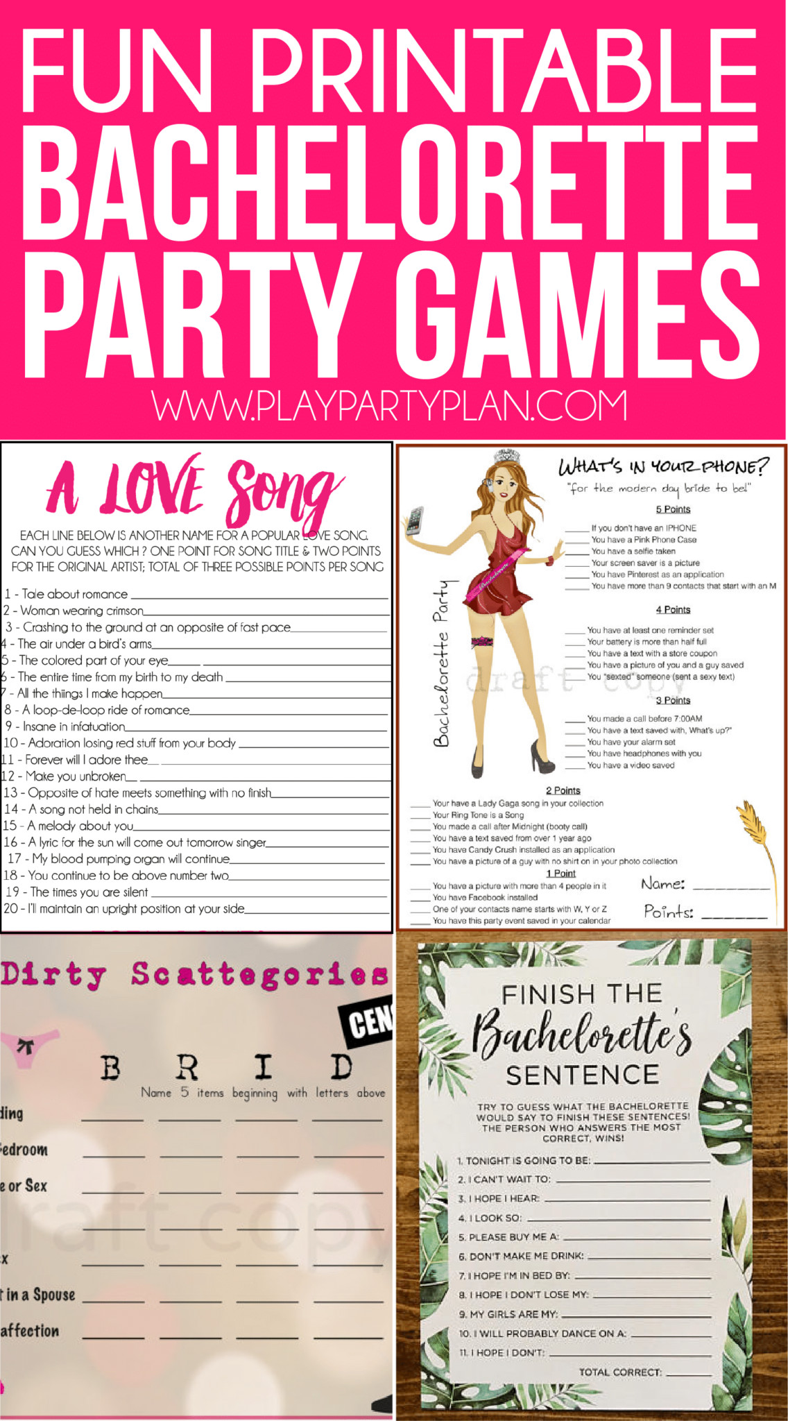 Bachelorette Party Activities Best Of Printable Bachelorette Party Games Customize and Print