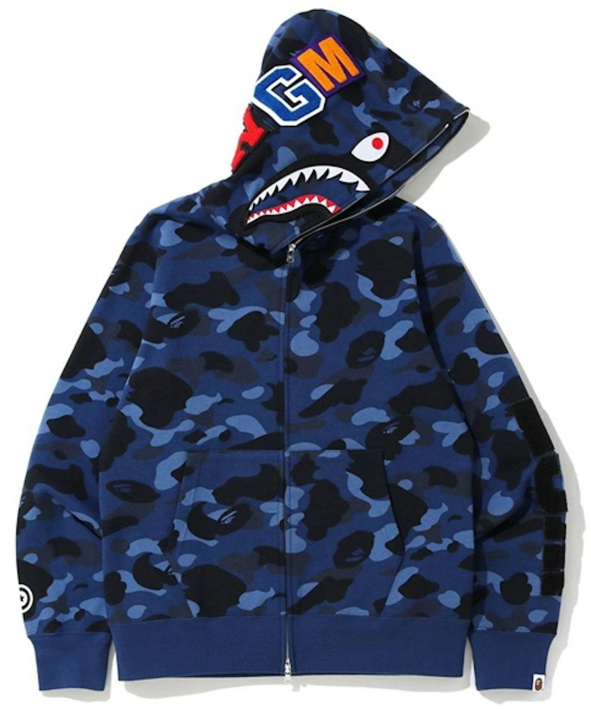 Bape Hoodie Shark New Bape Color Camo Detachable Shark Full Zip Hoo Blue Ss20