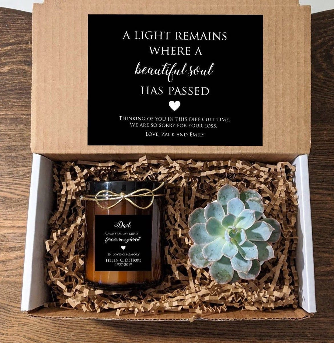 Bereavement Gifts for Employees Best Of Memorial Gift Box with Candle and Succulent Loss Of Parent