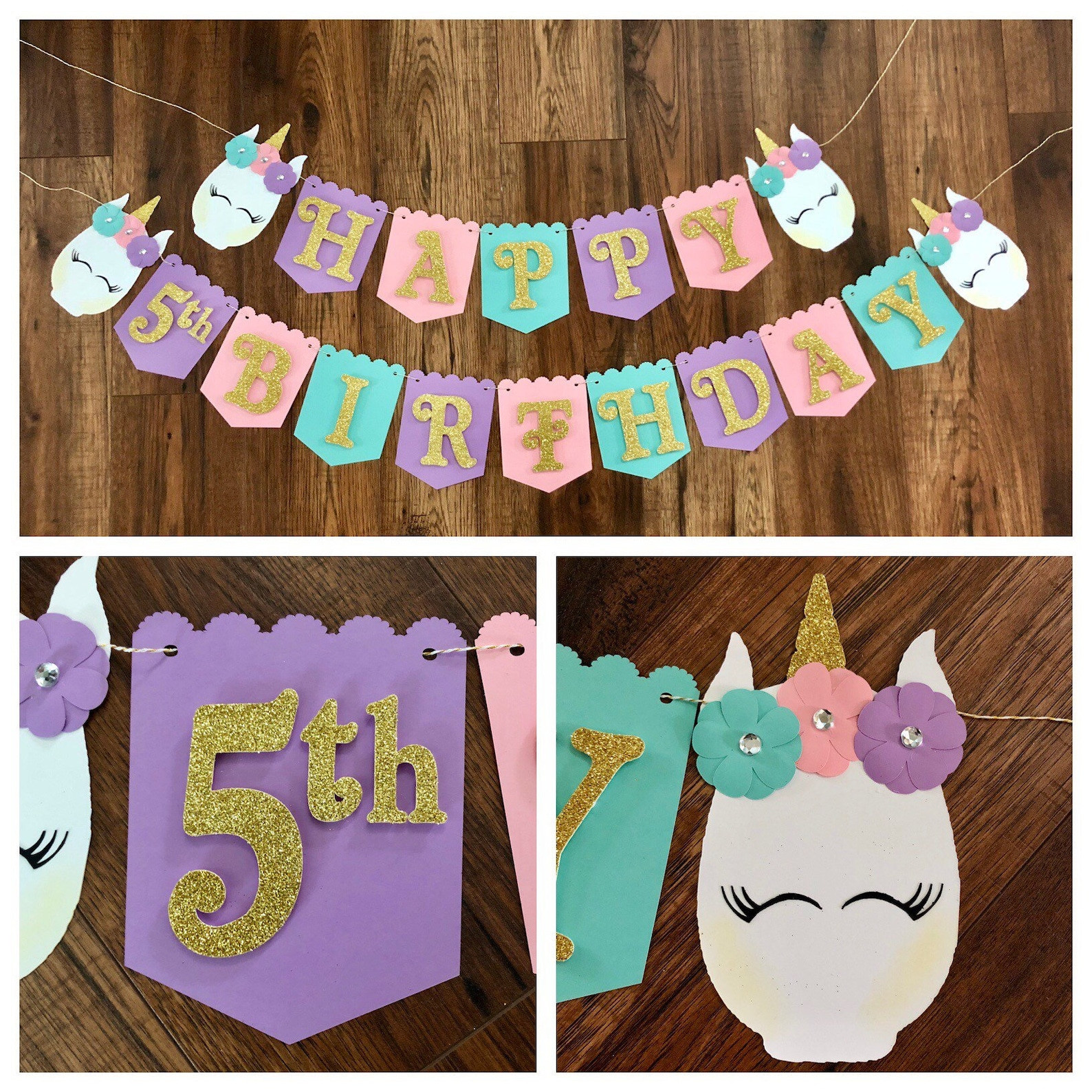 Birthday Banner Unicorn New Glam Unicorn Banner Happy Birthday Banner Unicorn Banner