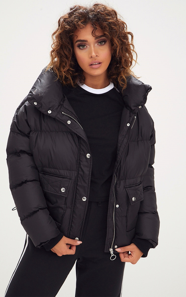 Black Puffer Jacket Best Of Black Oversized Puffer Jacket with button Pockets