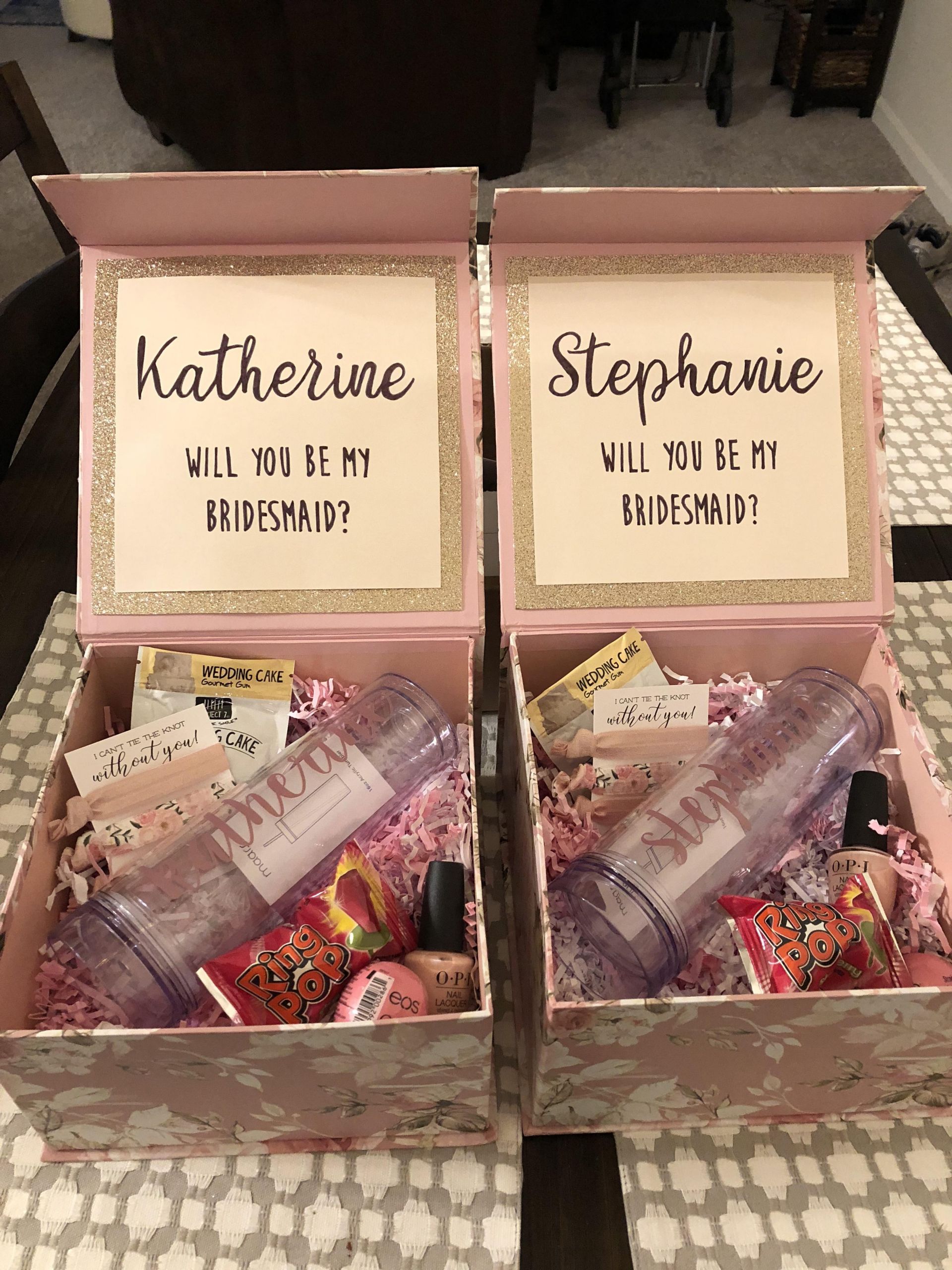 Bridesmaid Proposal Box Diy Beautiful First Wedding Diy Plete Bridesmaid Proposal Boxes R Weddingplanning