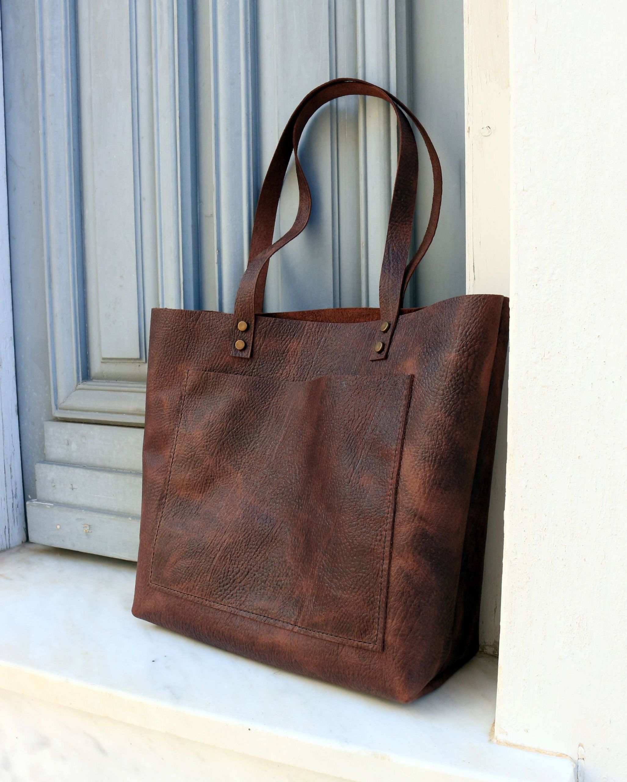 Brown Leather tote Best Of tote Bag Dark Brown Distressed Leather tote tote Bag with