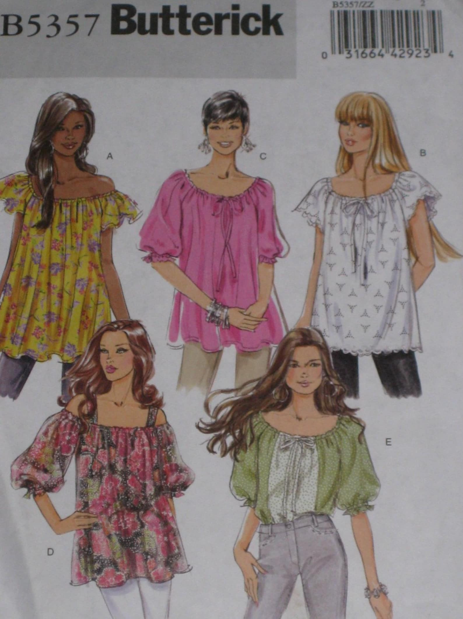 Butterick Plus Size Patterns Best Of Hippy Boho Peasant top Sewing Pattern butterick 5357 Plus Size