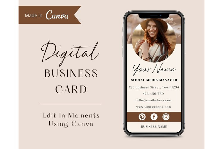 Canva Digital Business Card Luxury Digital Business Card Template Editable Business Card Canva