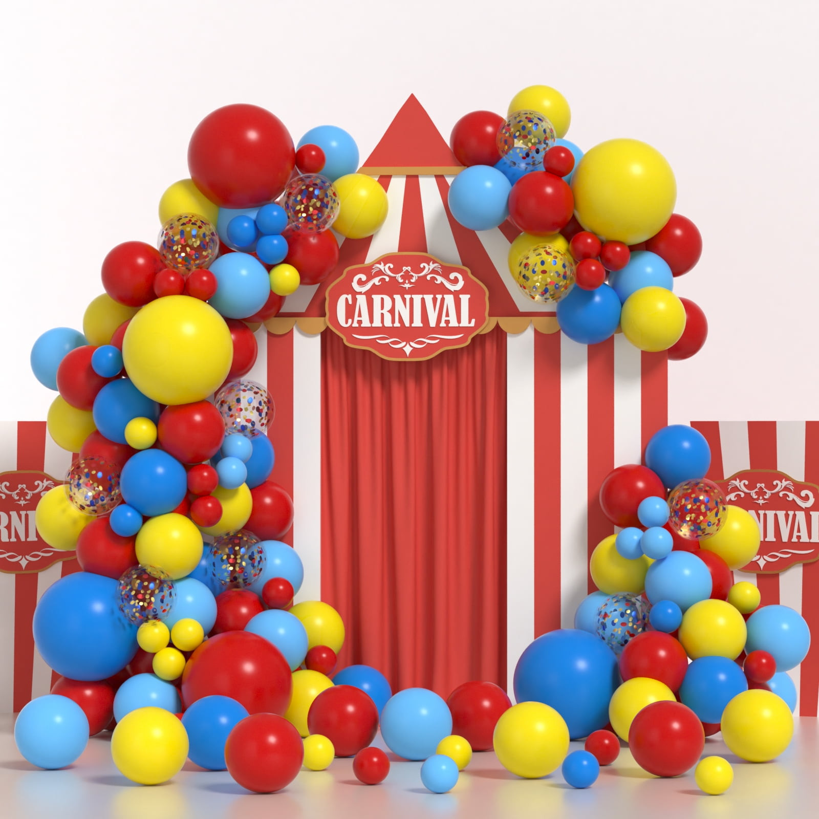 Carnival Balloon Arch New Carnival Circus Balloon Arch Garland Kit with Matte Yellow Red Blue