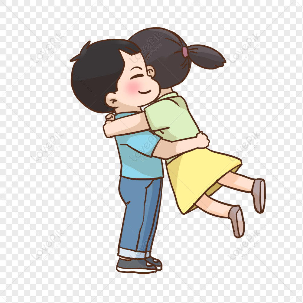 Cartoon Couple Hugging New Cartoon Couple Hugging Meeting Material Cartoon Lovers Png