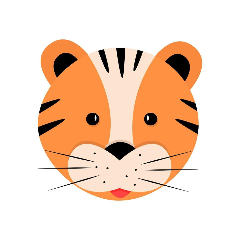 Cartoon Tiger Faces Best Of Cute Cartoon Tiger Face Vector Illustration isolated On White