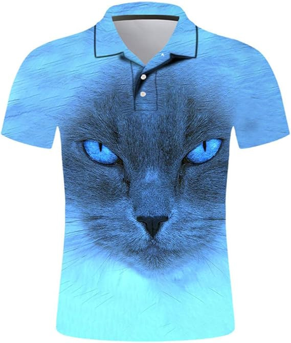 Cat Polo Shirts Unique Rwlove Men Fashion Cat Casual Streetwear 3d Printed Cool Polo Shirt