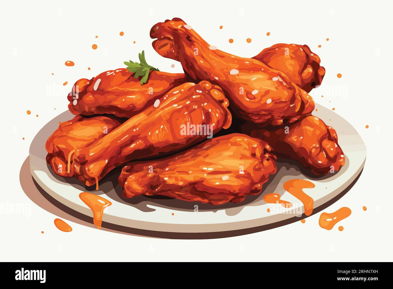 Chicken Wings Vector Unique Grilled Chicken Wings Vector Flat Minimalistic isolated Stock Vector