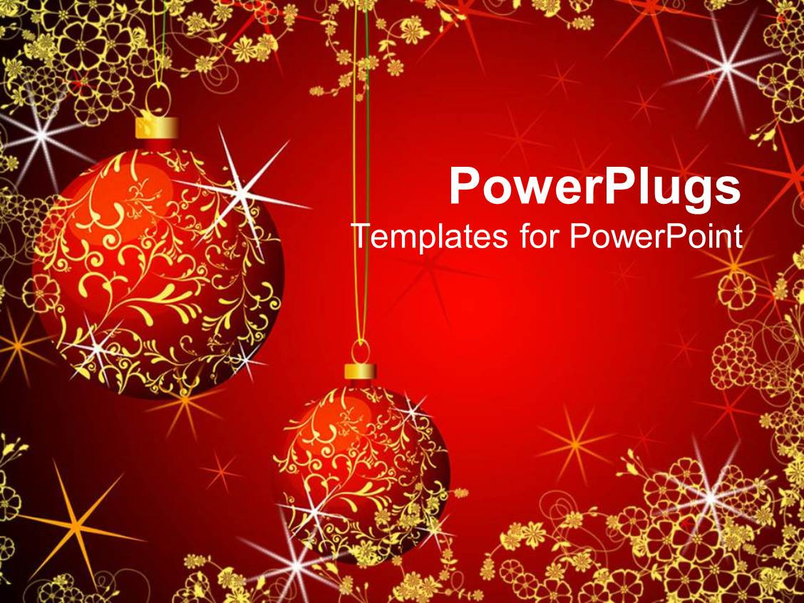 Christmas themed Powerpoint Template Fresh Powerpoint Template Christmas theme with Red and Gold Glowing