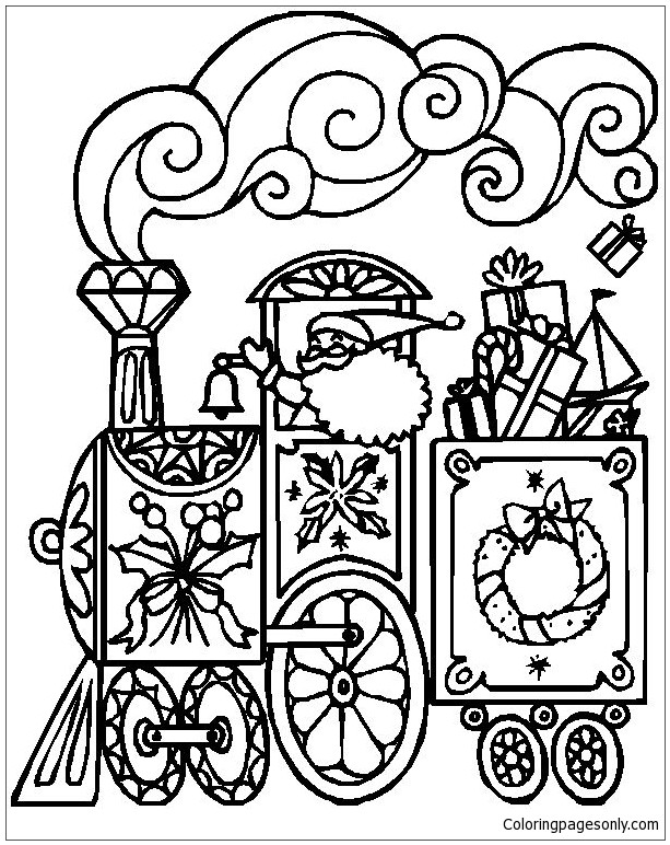 Christmas Train Coloring Page Inspirational Christmas Train Coloring Page Free Coloring Pages Line