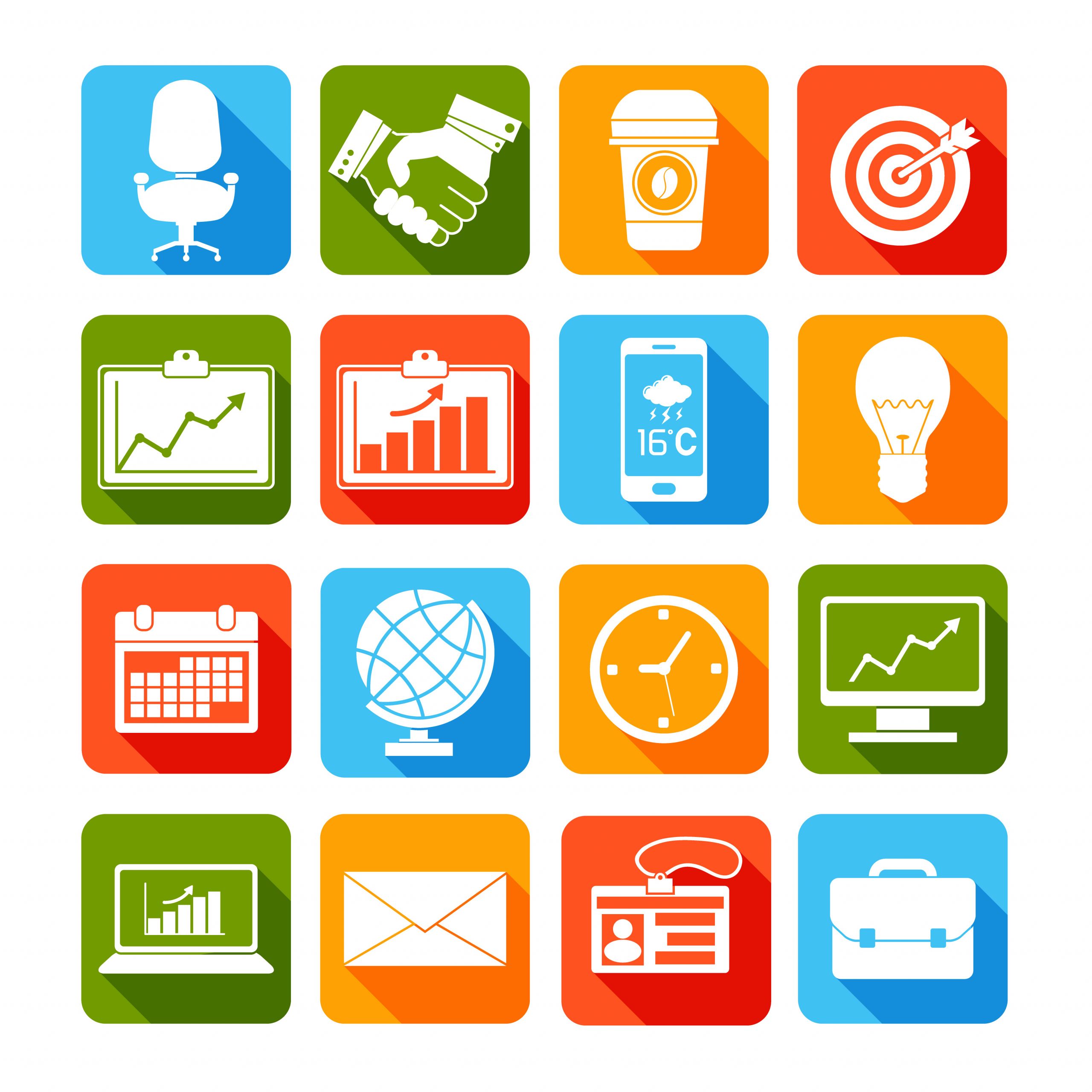 Clip Art Icons Awesome Business Icons Set Vector Art at Vecteezy