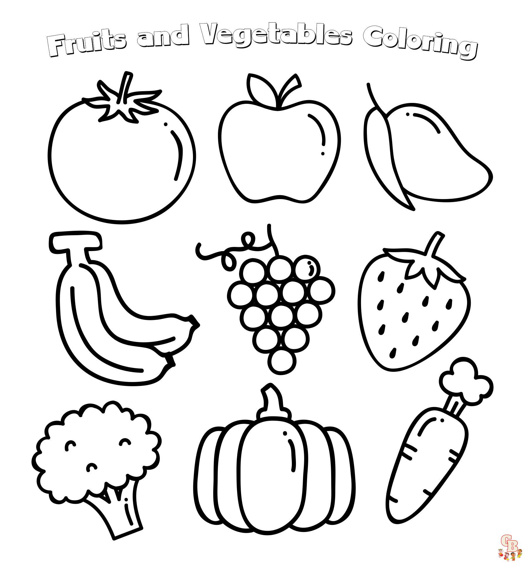 Coloring Page Fruits and Vegetables Fresh Printable Fruit and Ve Able Coloring Pages Gbcoloring