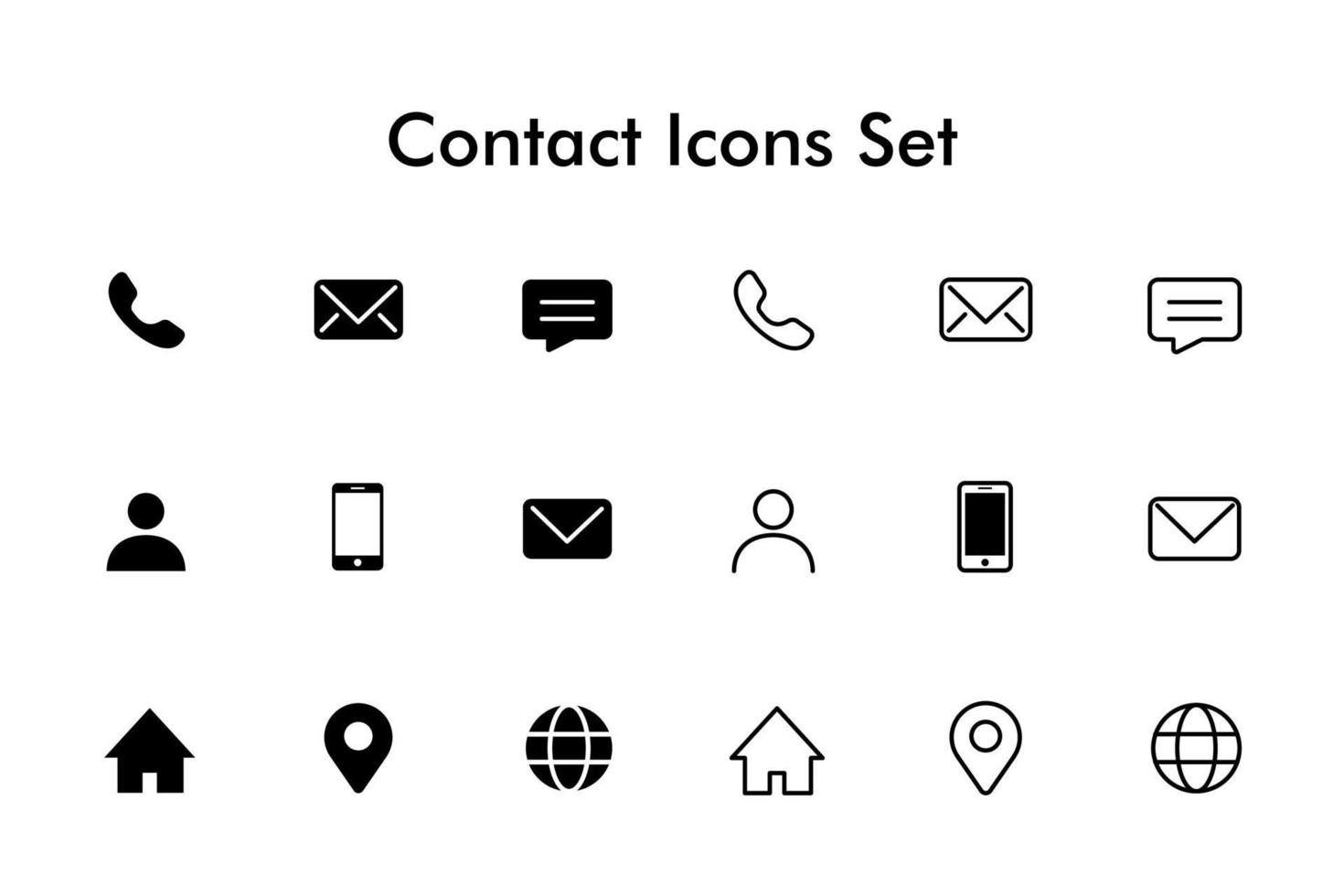 Contacts Icons Vector Beautiful Contact Icons Set Simple Minimalism Vector Art at Vecteezy