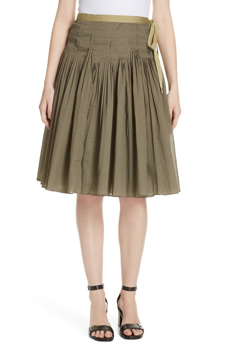 Cotton Wrap Skirt Unique tory Burch Pleat Cotton Wrap Skirt