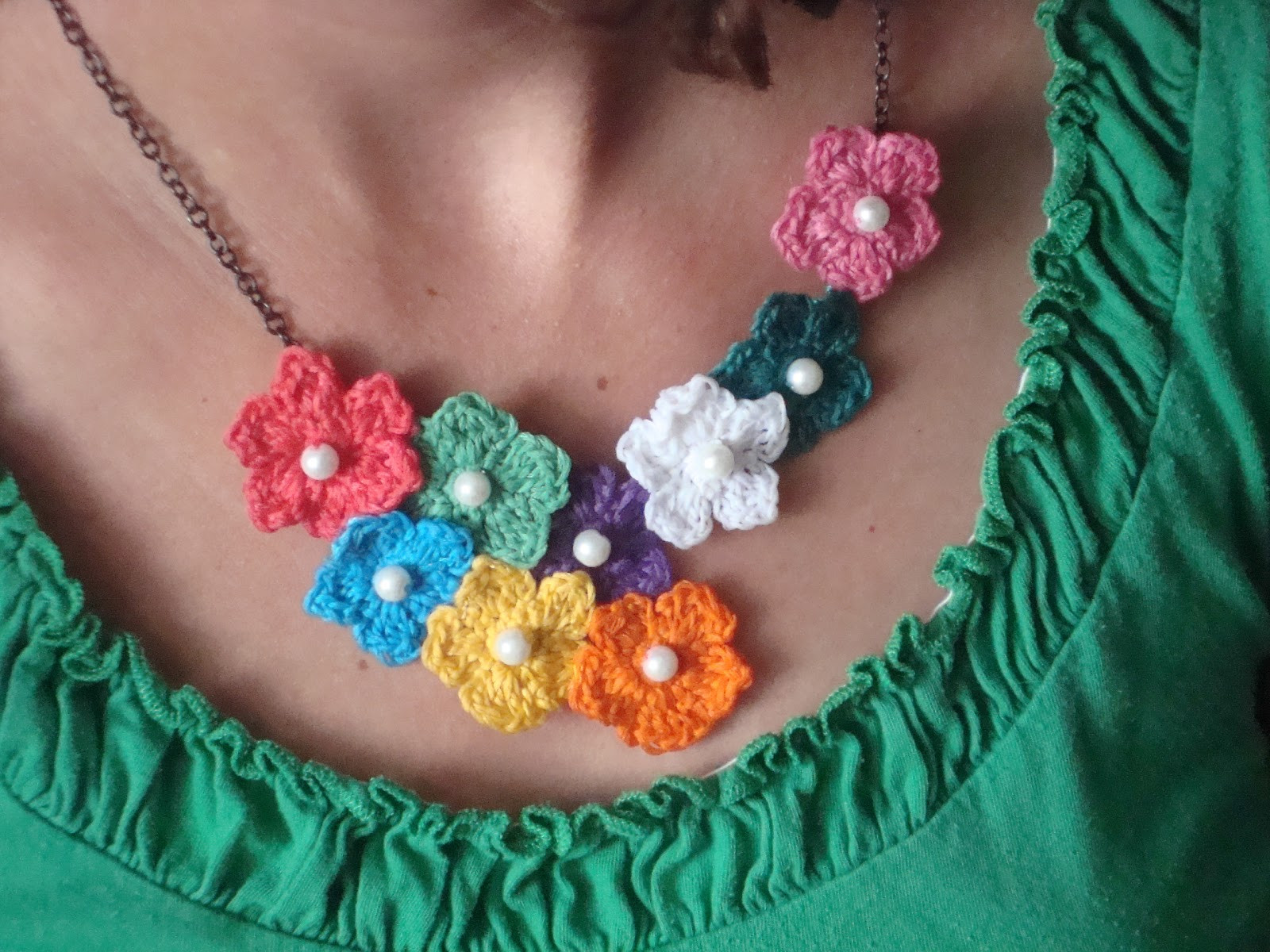 Crochet Jewelry Luxury Crochet Flower Necklace