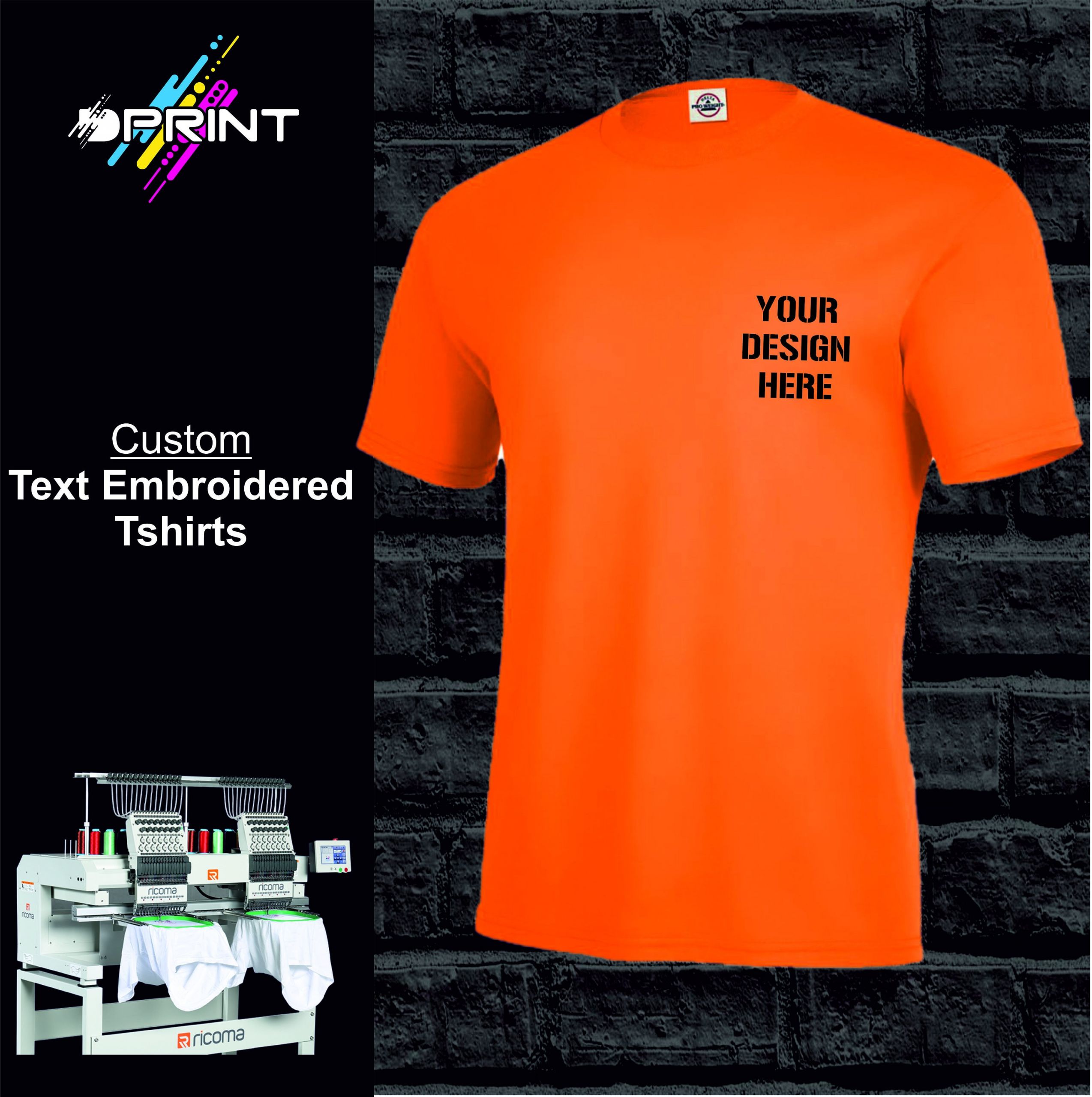 Custom Embroidered T Shirts Awesome Custom Embroidered T Shirt Heavy Cotton Personalised Work Wear