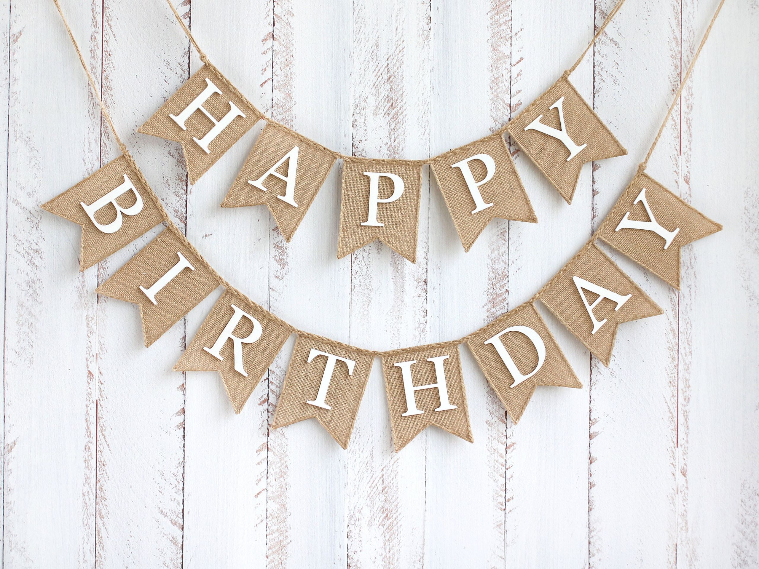 Custom Happy Birthday Banner Elegant Personalized Birthday Banner Burlap Birthday Banner Happy Etsy Australia