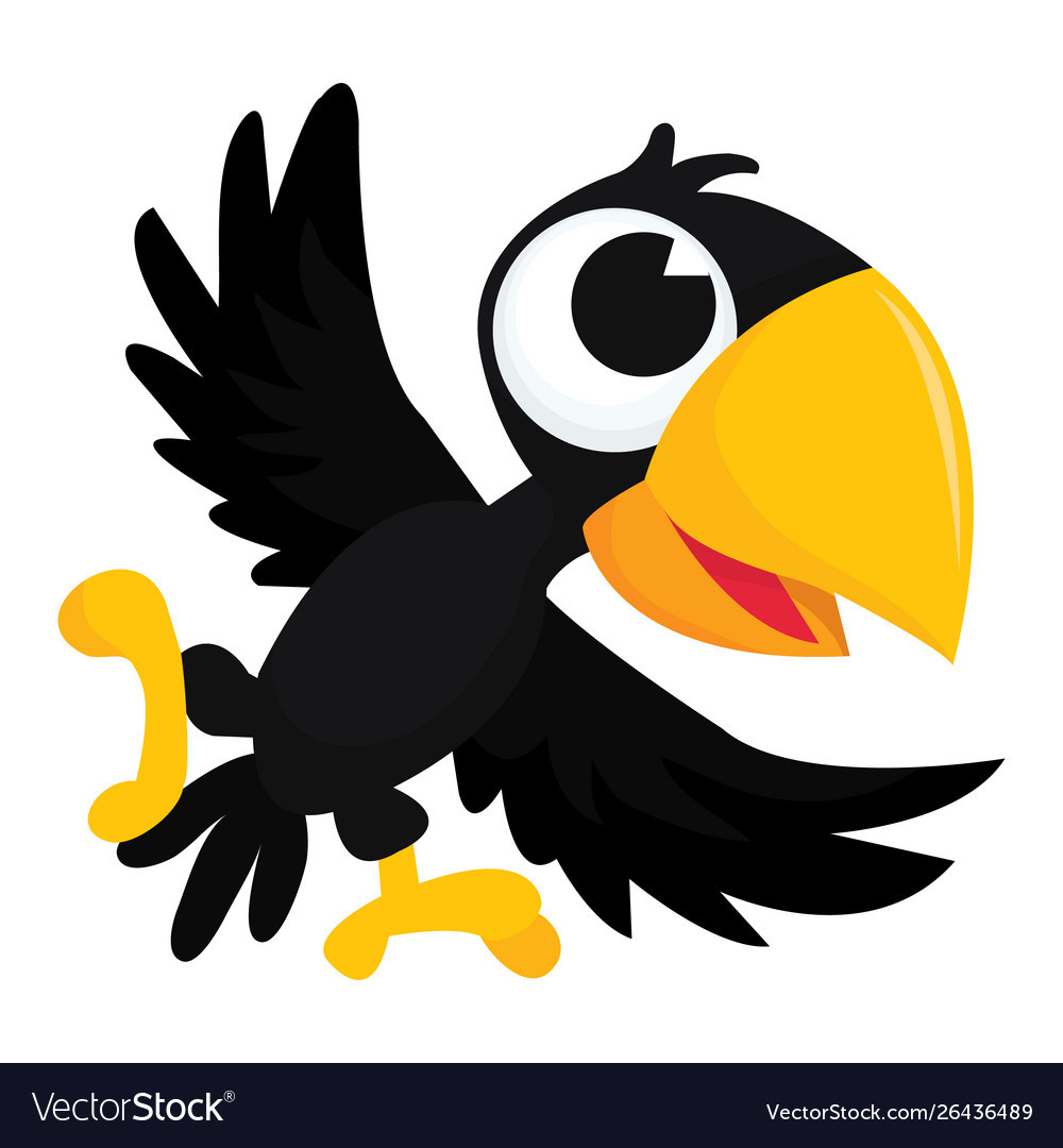 Cute Crow Cartoon Awesome Cute Cartoon Crow Royalty Free Vector Image Vectorstock