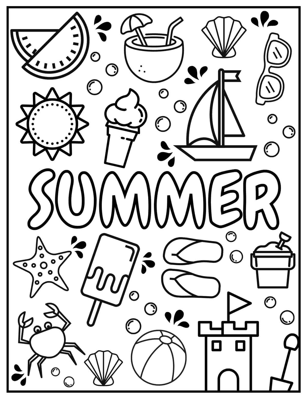 Cute Summer Coloring Pages Awesome Coloring Pages Summertime