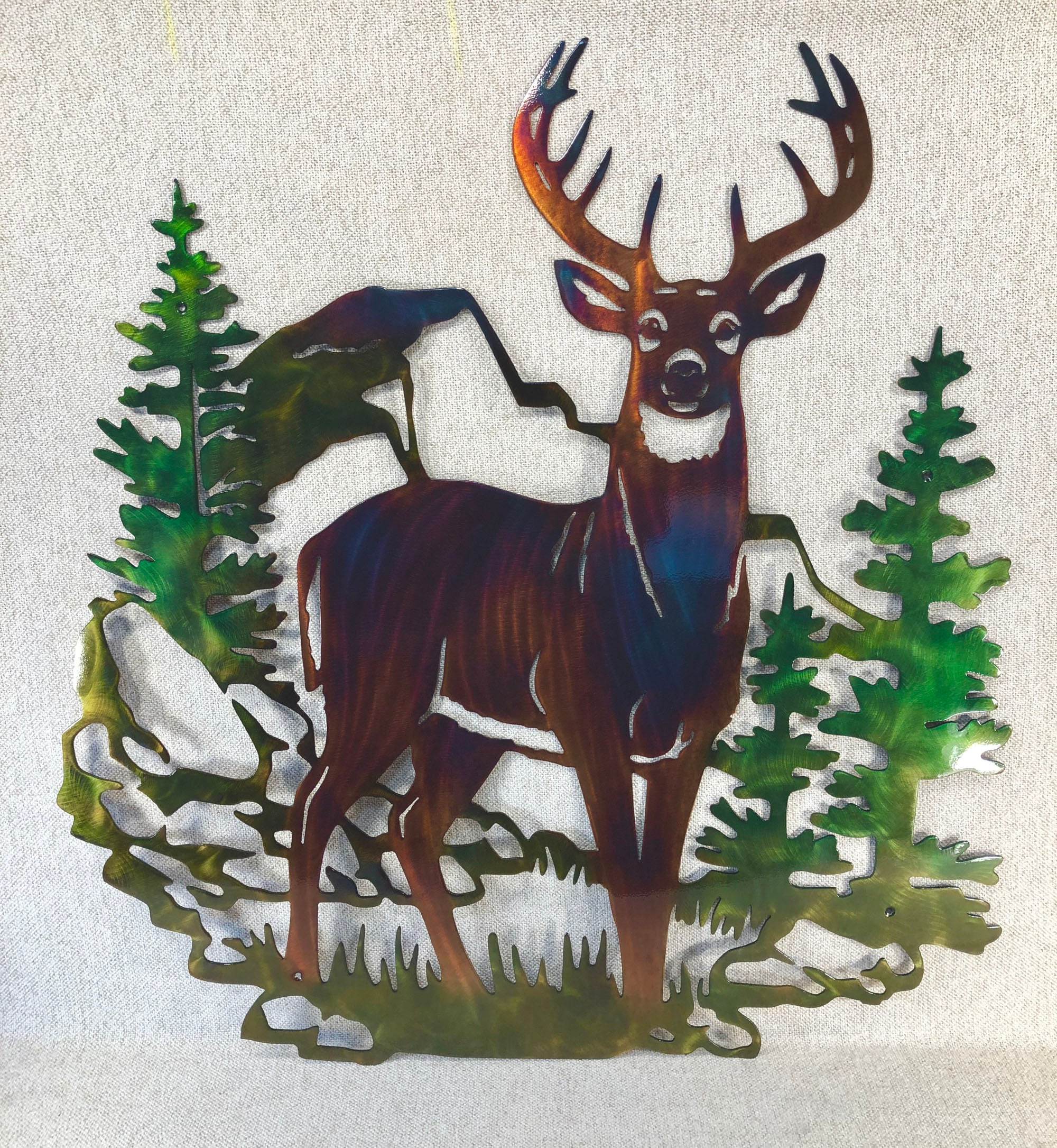 Deer Metal Wall Art New Whitetail Buck Deer &amp; Mountain Wildlife Indoor Outdoor Plasma Cut Metal