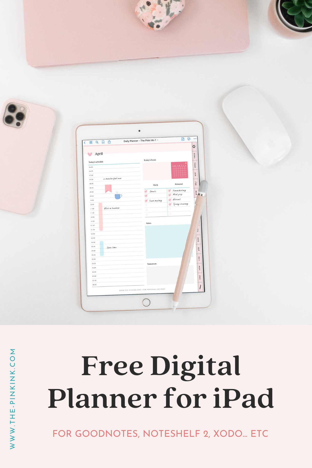 Digital Ipad Planner Lovely Best Free Digital Planner Download for Ipad — the Pink Ink