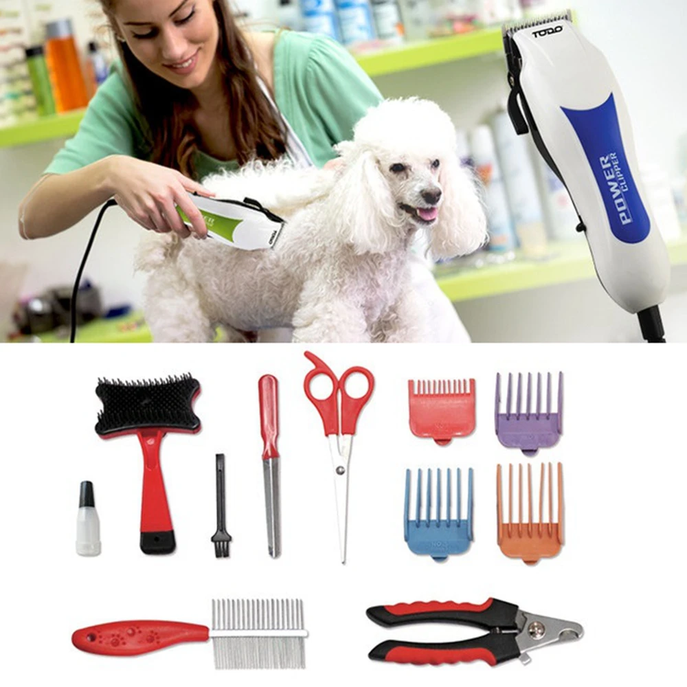 Dog Grooming tools for Home Elegant 12pcs Pet Grooming tools Kit Dog Hair Trimmer Electric Clipper Trimmer