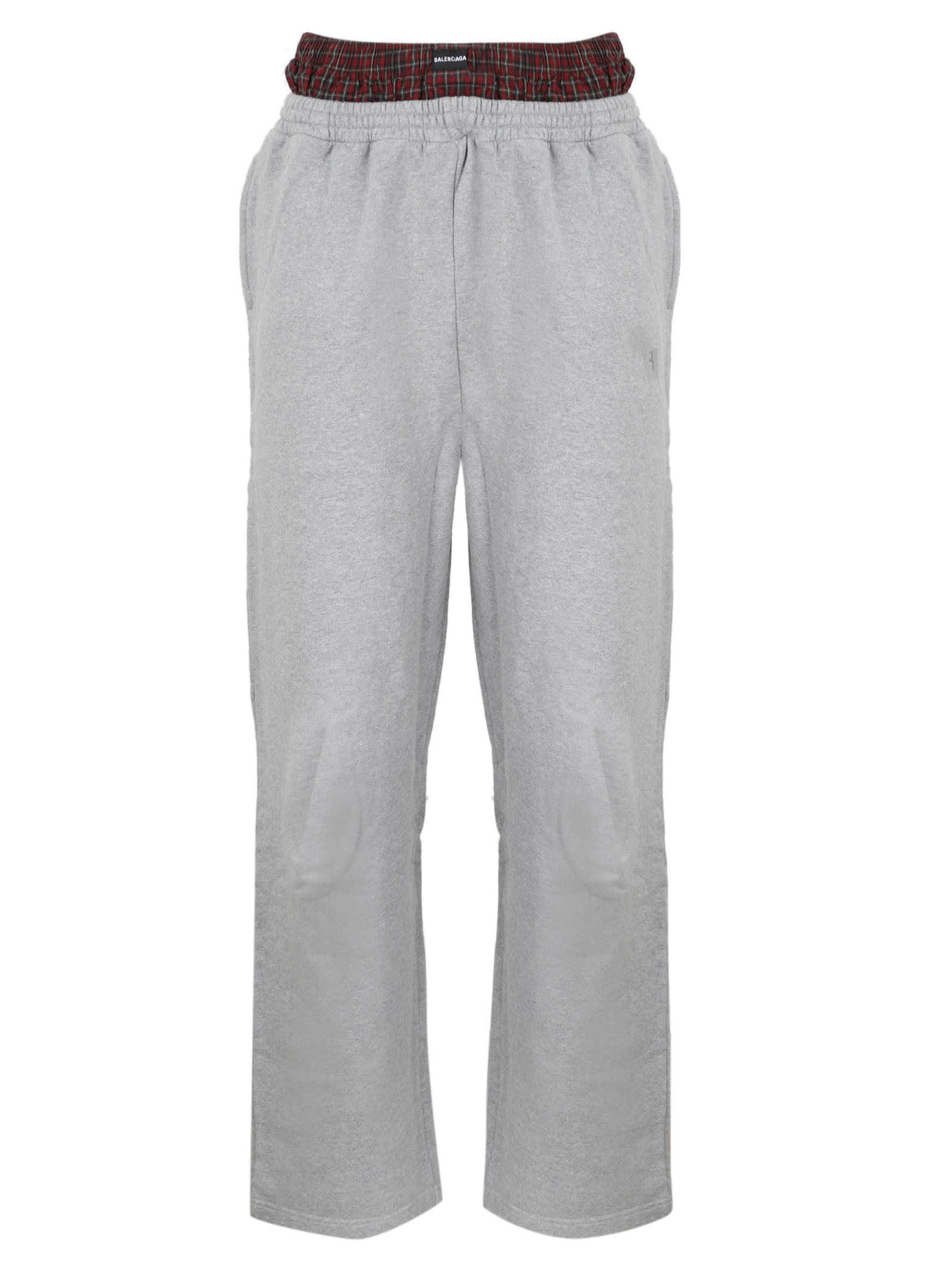 Double Waistband Sweatpants Inspirational Balenciaga Trompe L Oeil Double Waistband Sweatpants Red and Grey