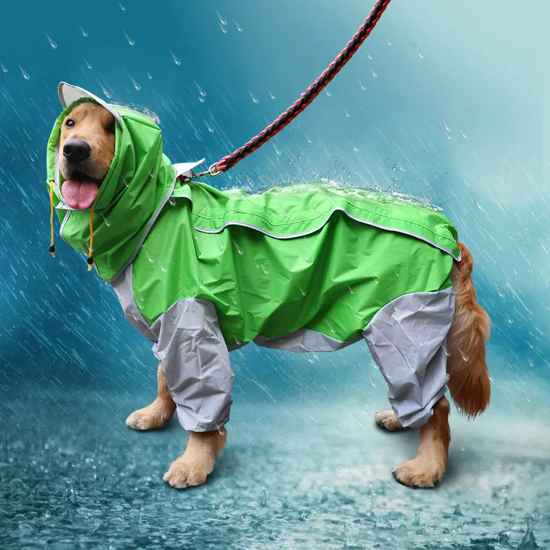 Extra Large Dog Raincoat Beautiful Dog Waterproof Raincoat Big Dogs Hooded Jacket Poncho