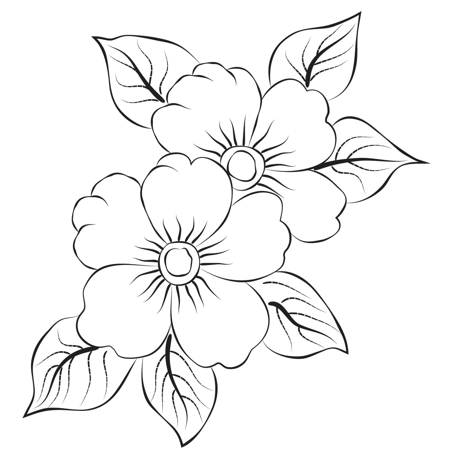 Flower Line Art Luxury Free Vector Line Art and Hand Drawing Flower Art Black and White Flat